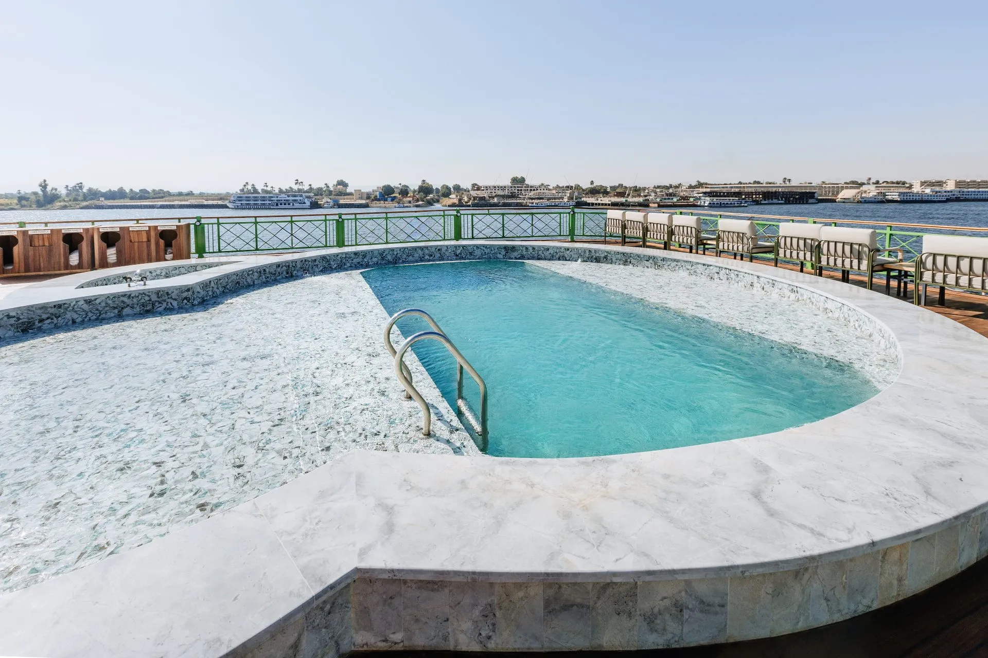 Sun deck of the Esmeralda Nile Cruise Nile cruise